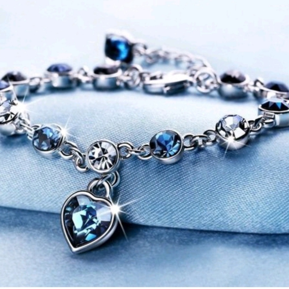 Blue and White Gemstone Bracelet